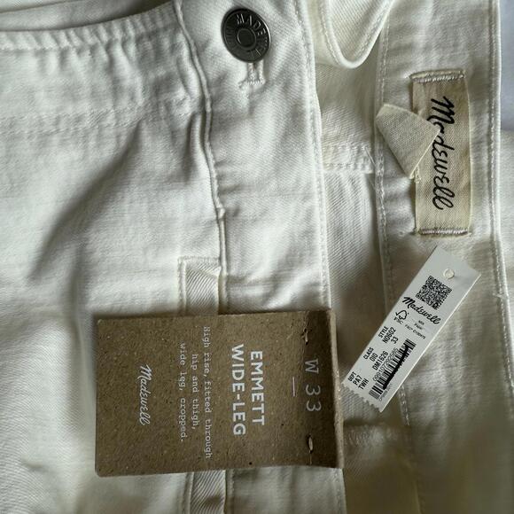 Madewell The Emmett Wide-Leg‎ Crop Jean: Welt Pocket Edition Size 33 - Picture 8 of 8